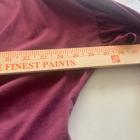 ASOS DESIGN Curve Wrap front long sleeve smock dress Size US 16 Berry Dark Red - Picture 7 of 9